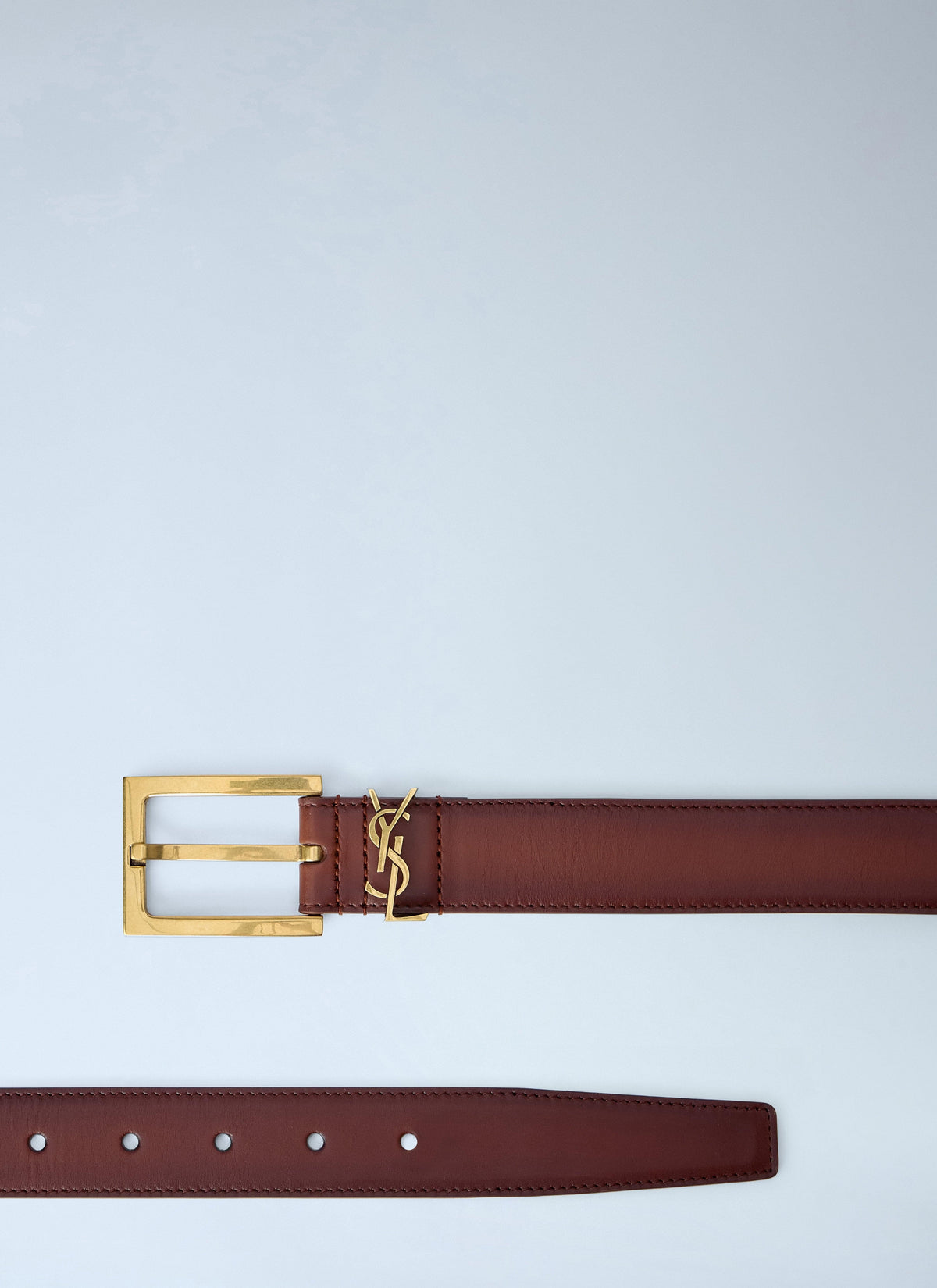 Saint Laurent Women Cassandre Belt In Aged Effect Leather SAINT LAURENT