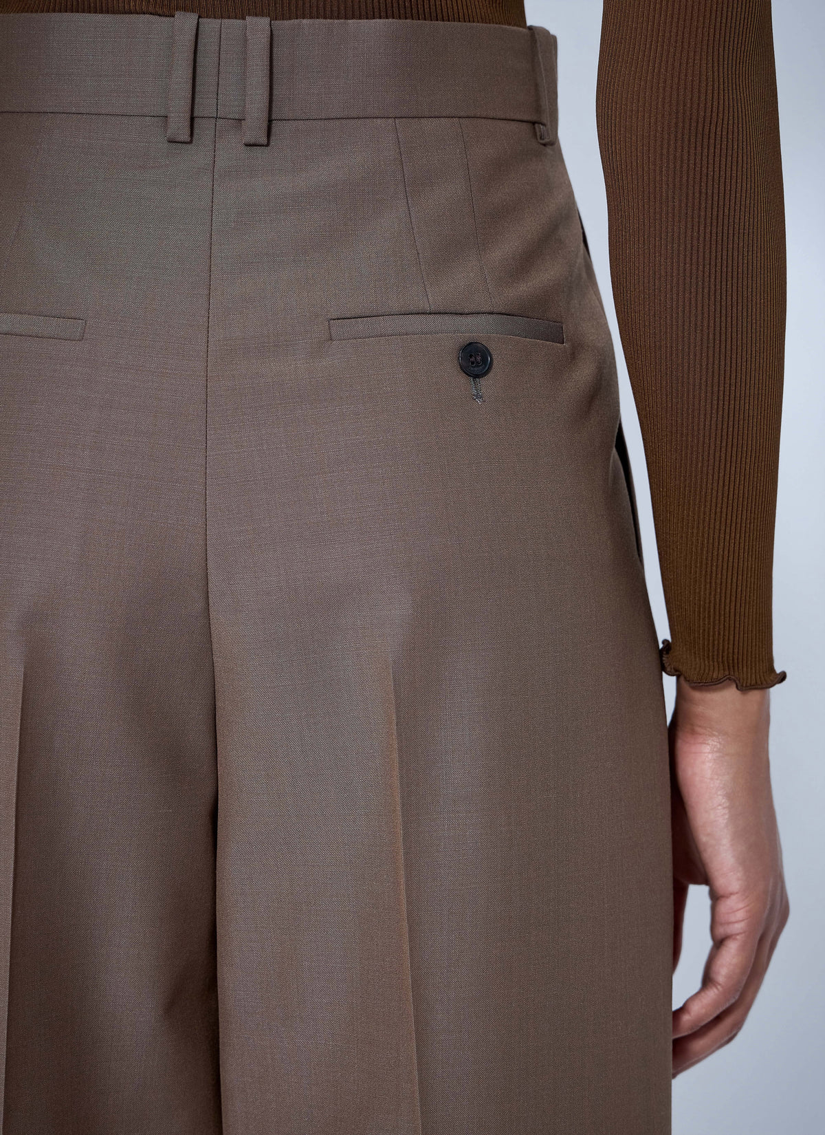 Saint Laurent Women Wool Blend Wide-Leg Pants SAINT LAURENT
