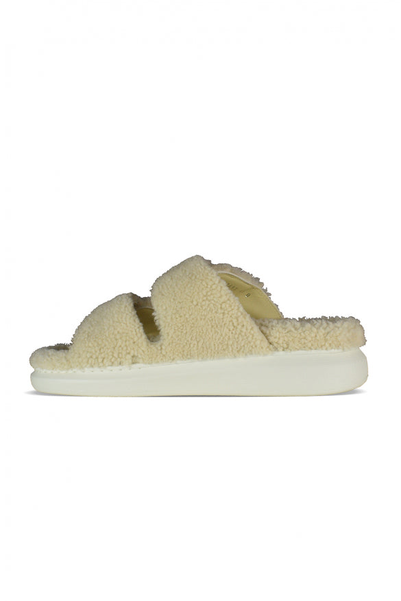 Alexander Mcqueen Men Shearling-Lined Slides ALEXANDER MCQUEEN