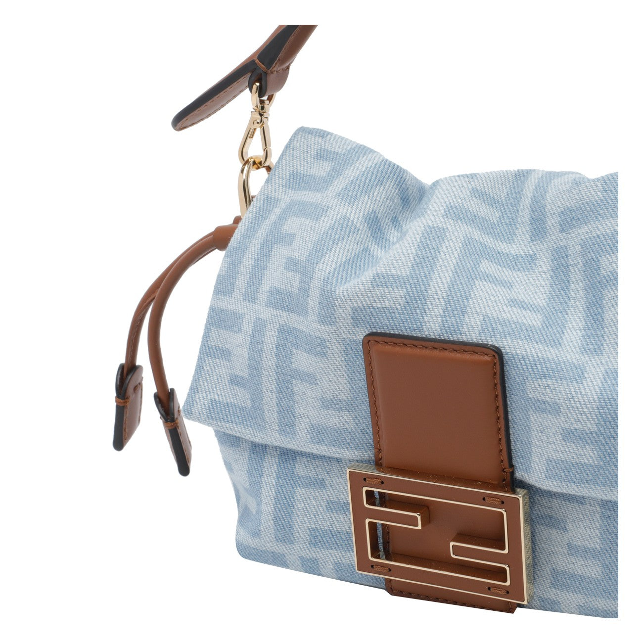 Fendi Women Small Mamma Baguette Denim Mini Bag FENDI