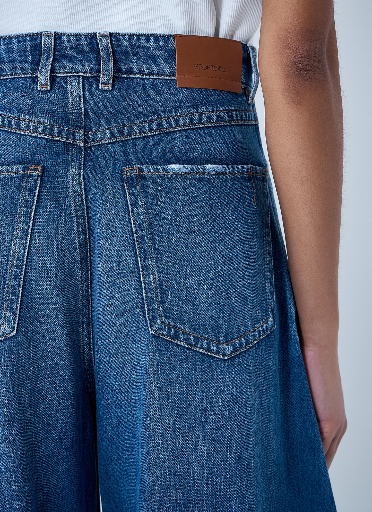 Sportmax Women Wide-Leg Denim Trousers SPORTMAX