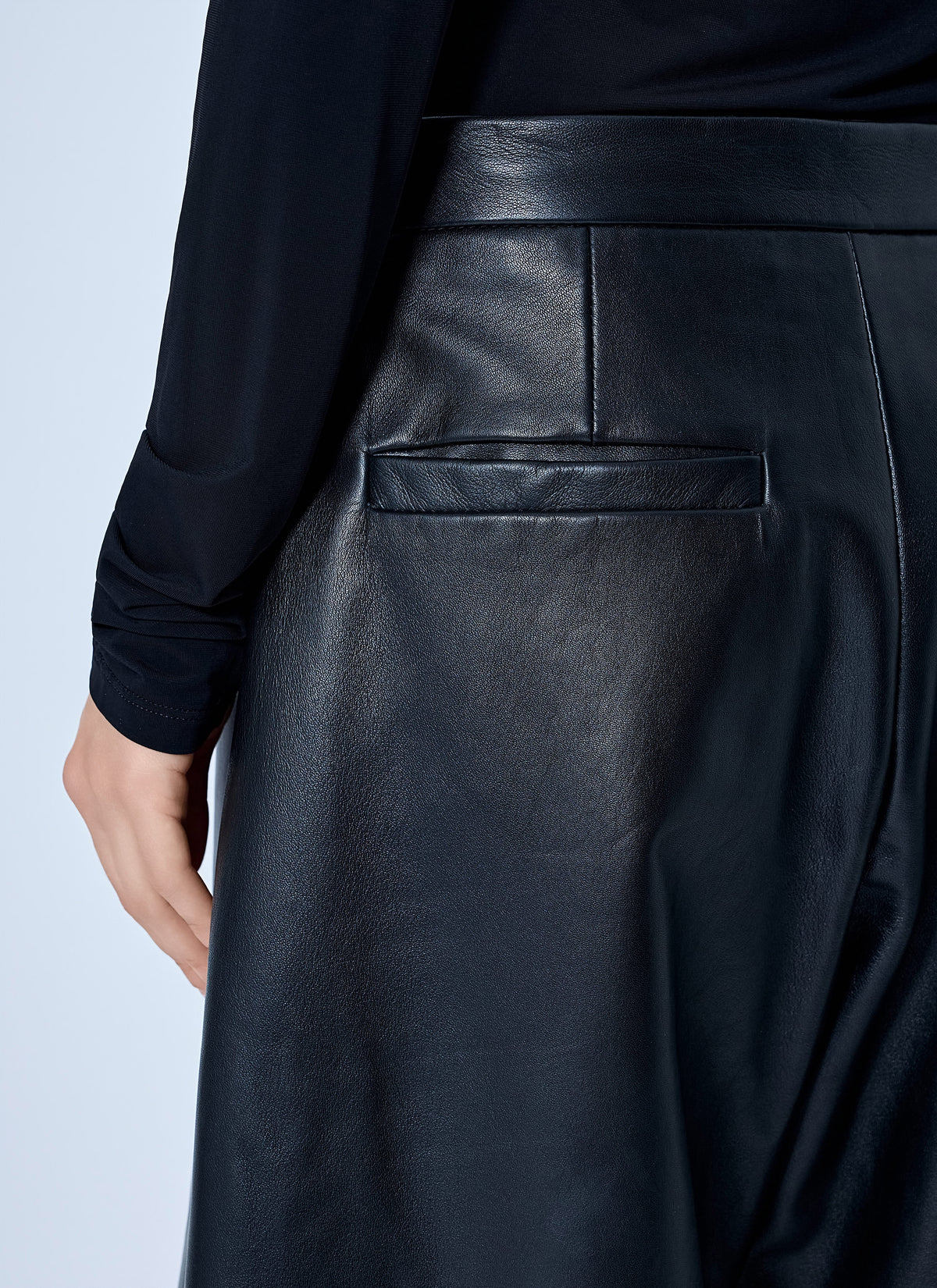 Sportmax Women Wide-Leg Leather Trousers SPORTMAX