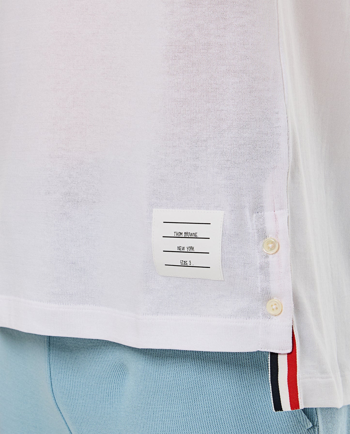Thom Browne Men Ribbed Cuff T-Shirt THOM BROWNE