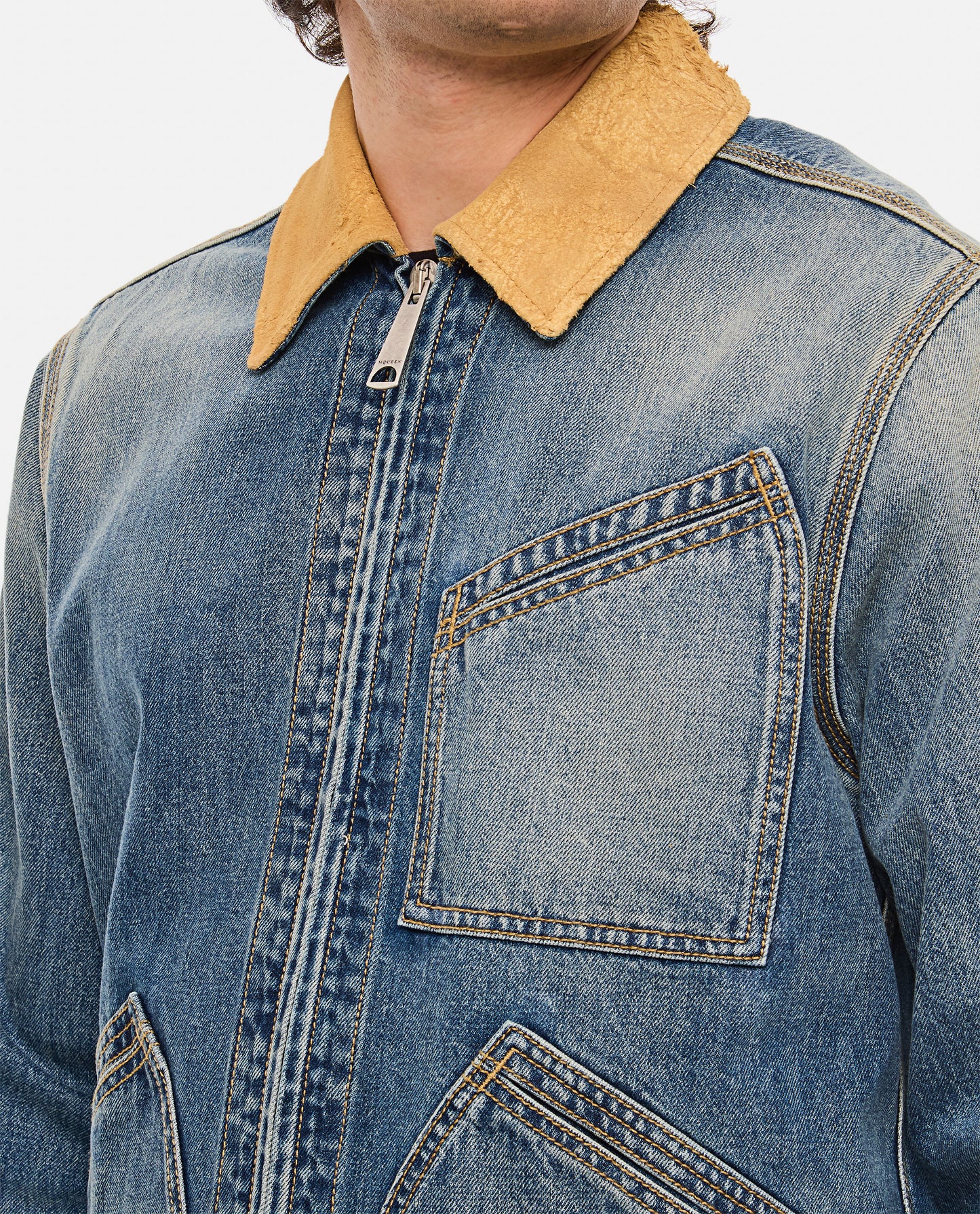 Alexander Mcqueen Men Denim Workwear Jacket ALEXANDER MCQUEEN