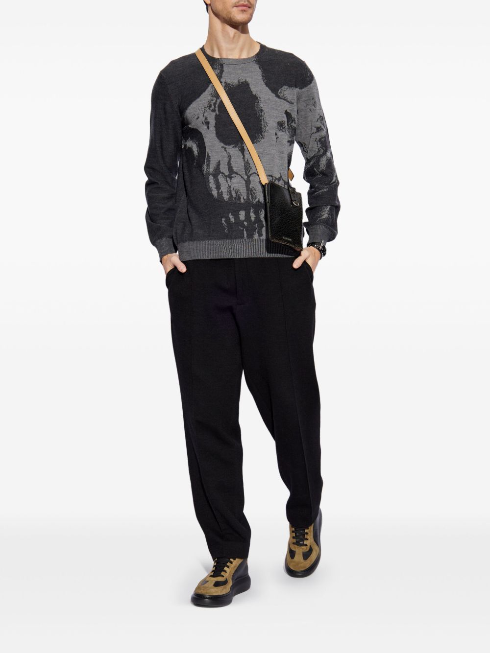 Alexander Mcqueen Men Skull Wool Sweater ALEXANDER MCQUEEN