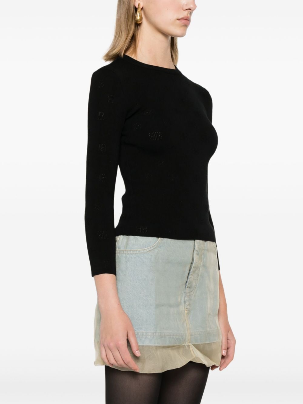 Balenciaga Women Open-Knit Wool Top BALENCIAGA