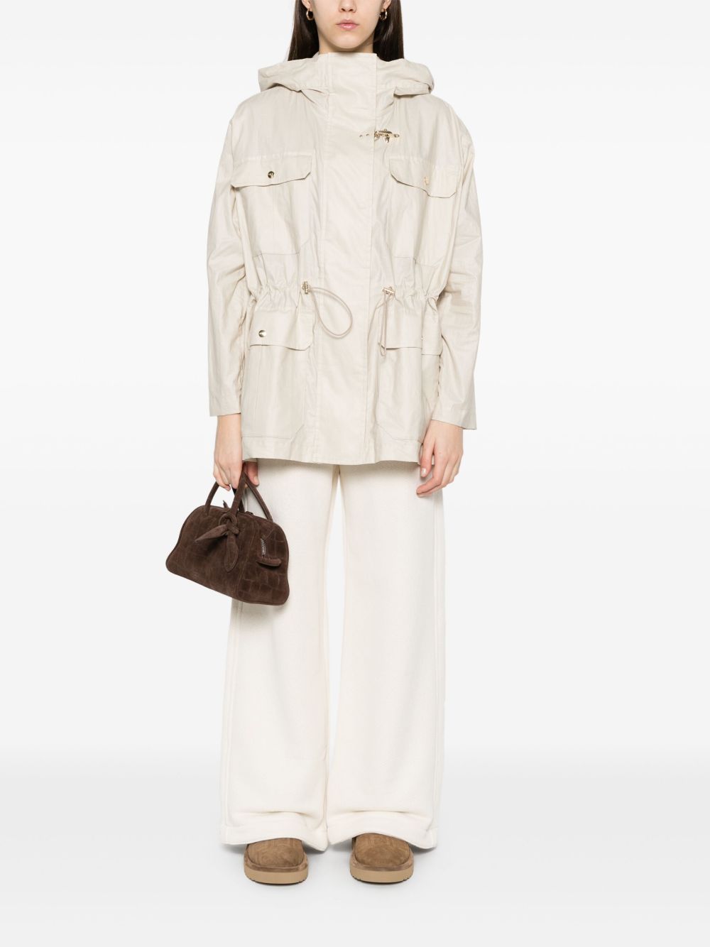 Fay Women Linen And Cotton Blend Parka Coat FAY