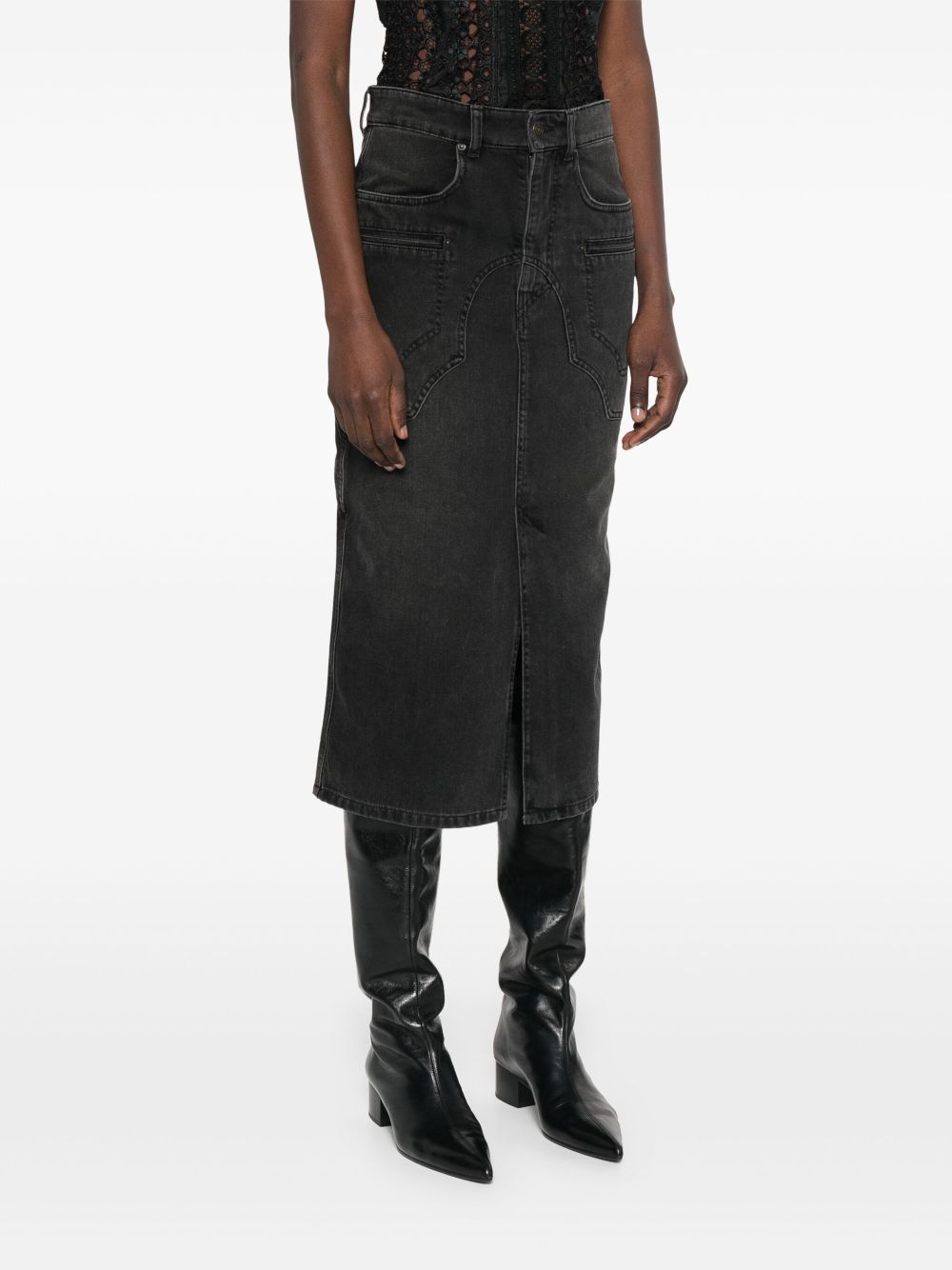 Isabel Marant Women Britt Denim Midi Skirt ISABEL MARANT