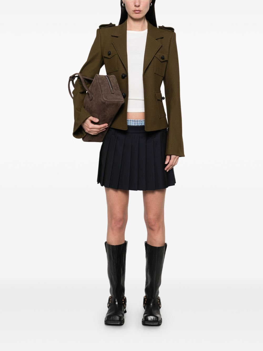 Miu Miu Women Pleated Mini Skirt MIU MIU