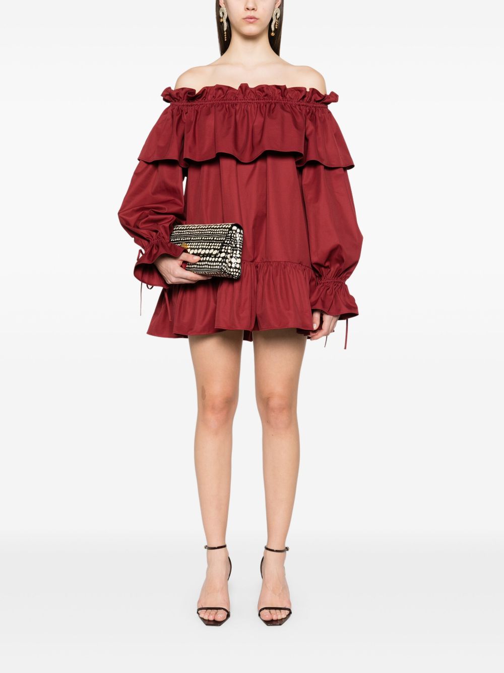 Saint Laurent Women Cotton Twill Mini Dress SAINT LAURENT