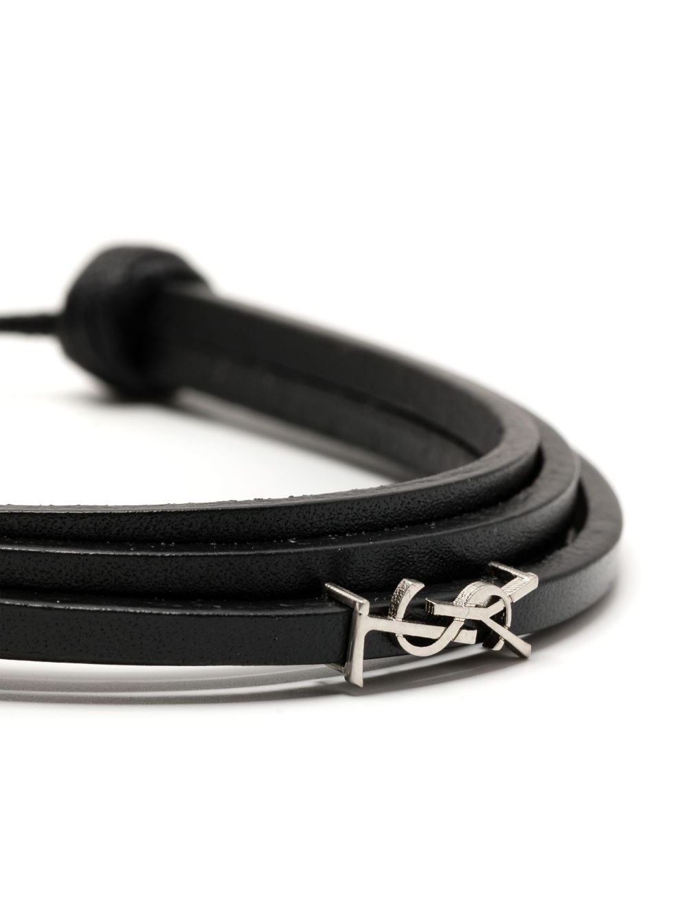 Saint Laurent Men Cassandre Leather Bracelet SAINT LAURENT