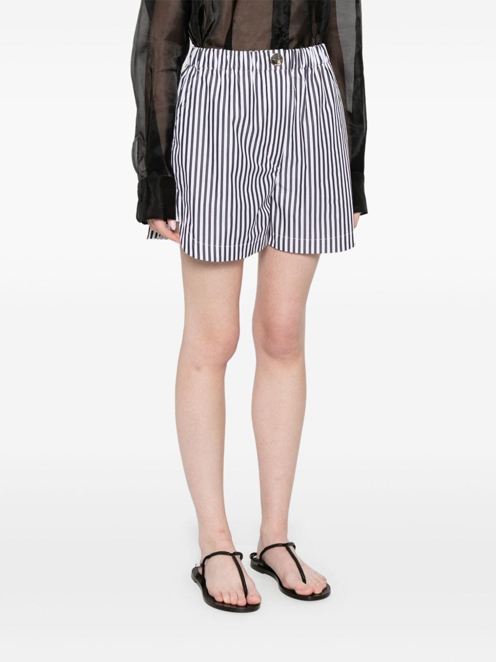 Sportmax Women Striped Cotton Shorts SPORTMAX