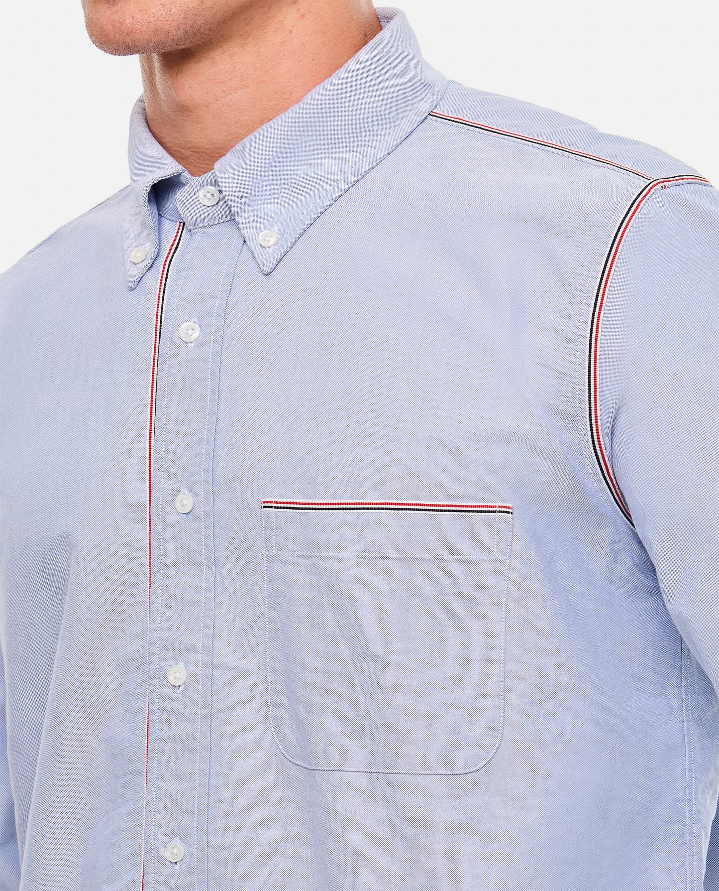 Thom Browne Men Light Blue Cotton Oxford Shirt THOM BROWNE