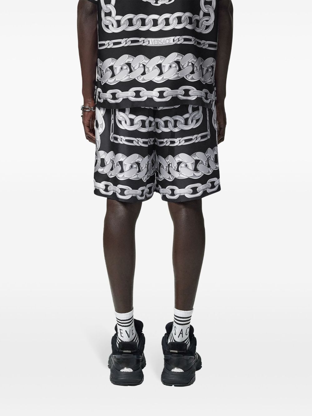 Versace Men Medusa Chain Silk Shorts VERSACE