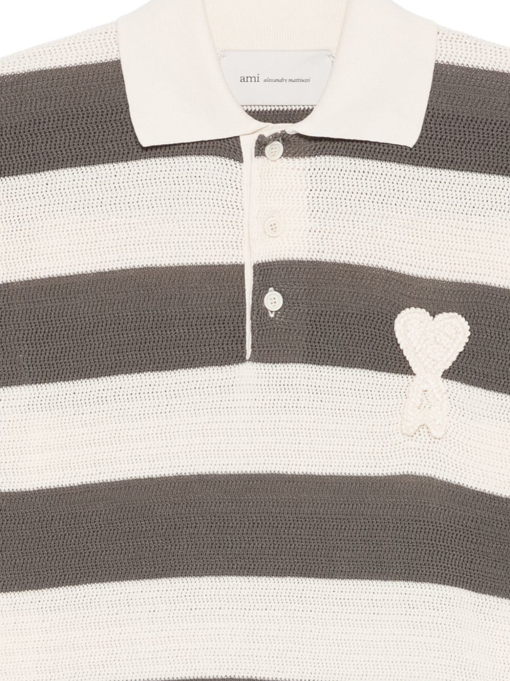 Ami Paris Women Ami De Coeur Striped Polo Shirt