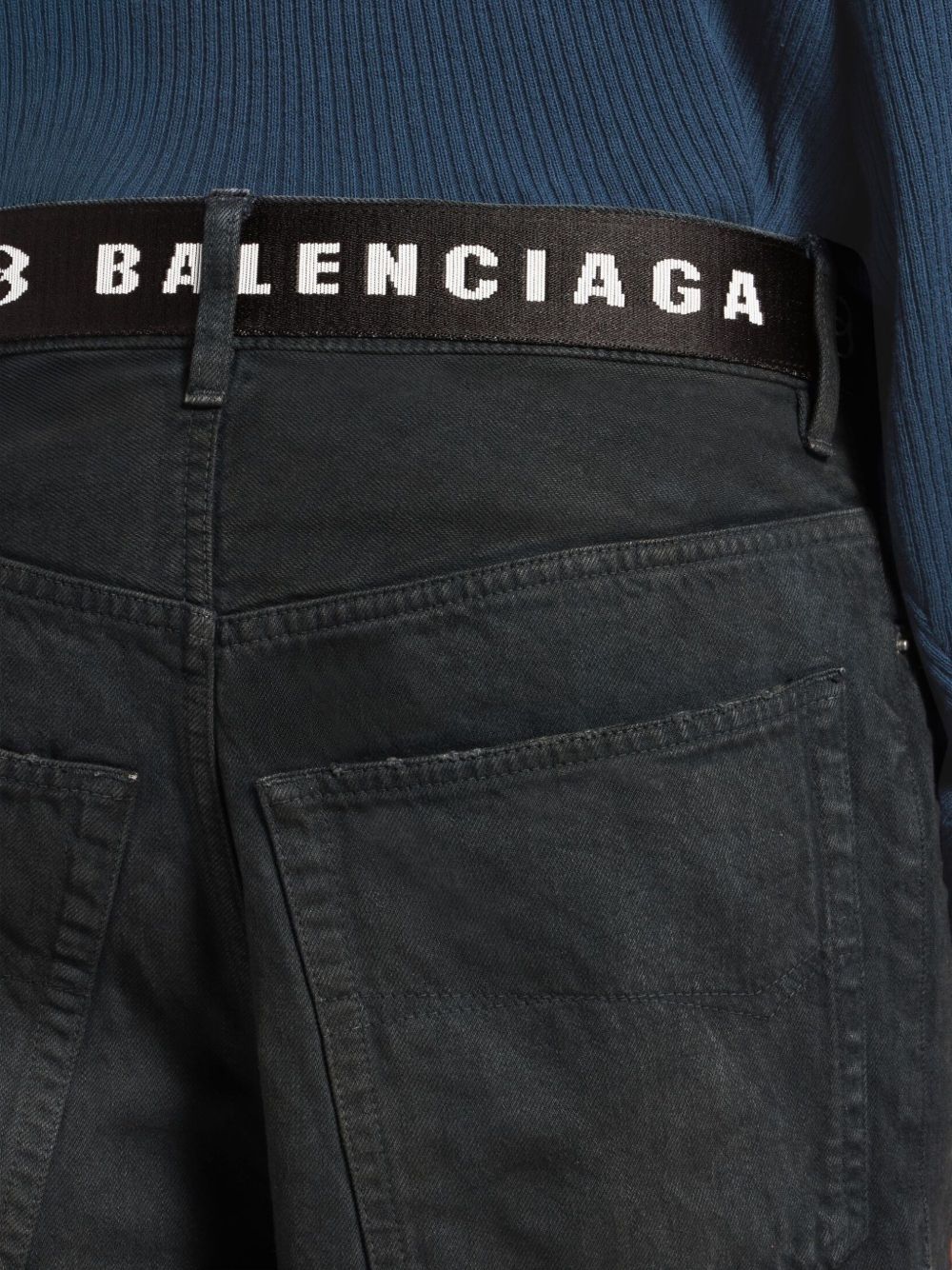 Balenciaga Men Denim Cotton Shorts