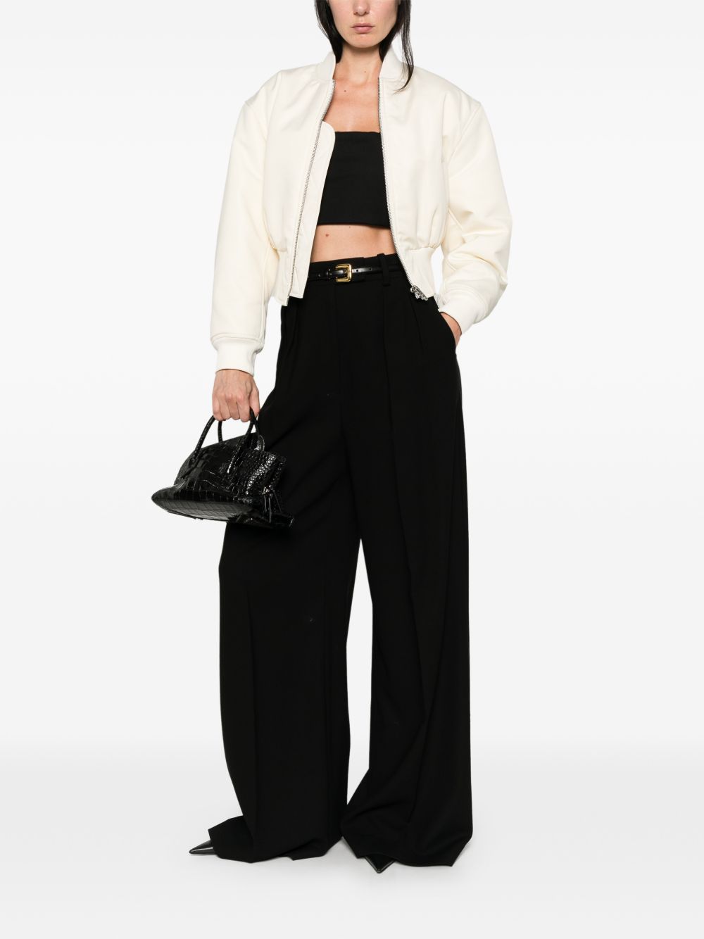 Balenciaga Women Cropped Bomber Jacket BALENCIAGA