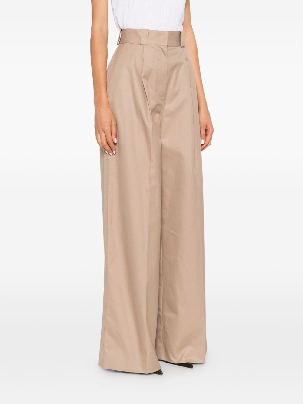 Balenciaga Women Cotton High-Waisted Trousers BALENCIAGA