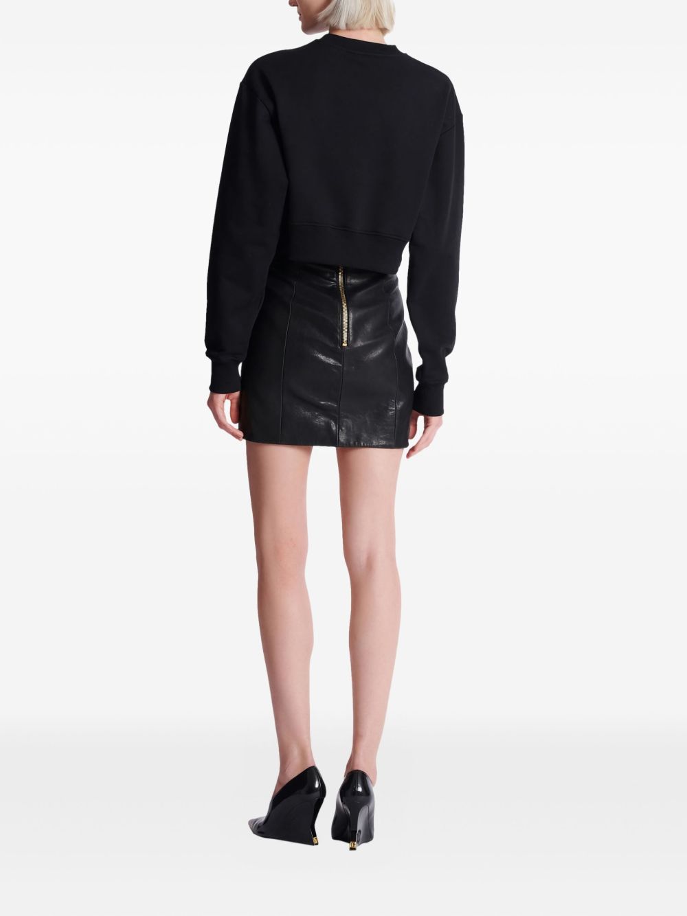 Balmain Women Logo Cropped Sweatshirt BALMAIN