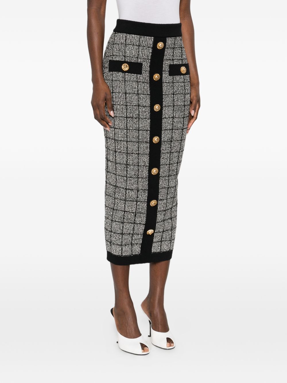 Balmain Women Tweed Long Skirt BALMAIN