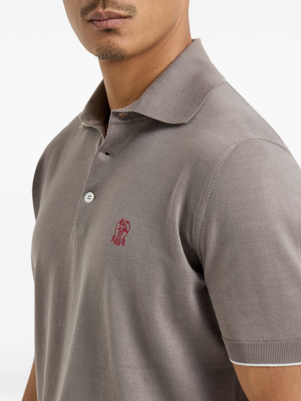Brunello Cucinelli Men Logo Cotton Polo Shirt BRUNELLO CUCINELLI