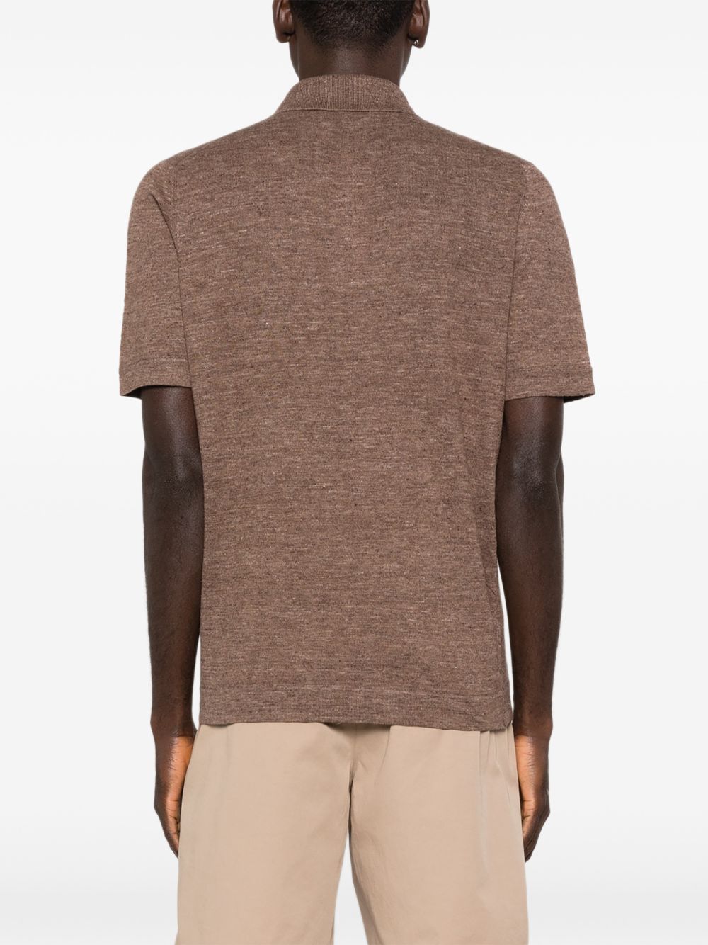 Brunello Cucinelli Men Linen And Cotton Blend Polo Shirt