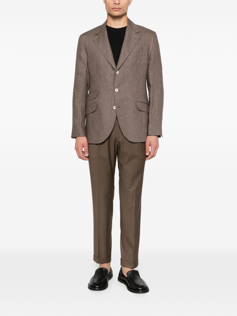 Brunello Cucinelli Men Linen Single-Breasted Jacket BRUNELLO CUCINELLI