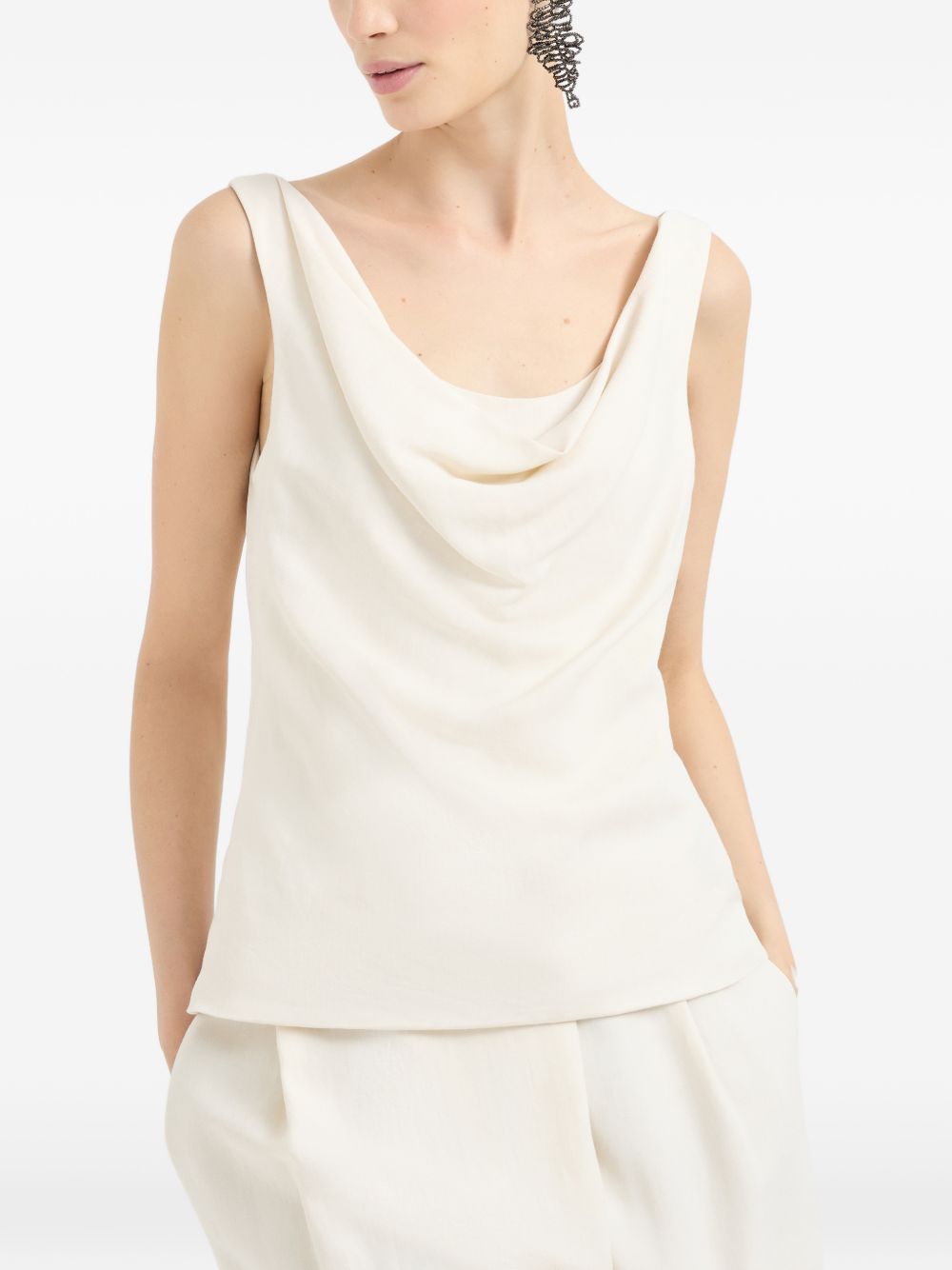 Brunello Cucinelli Women Linen Blend Tank Top BRUNELLO CUCINELLI