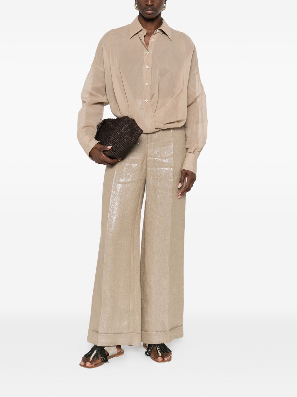 Brunello Cucinelli Women Linen Trousers BRUNELLO CUCINELLI