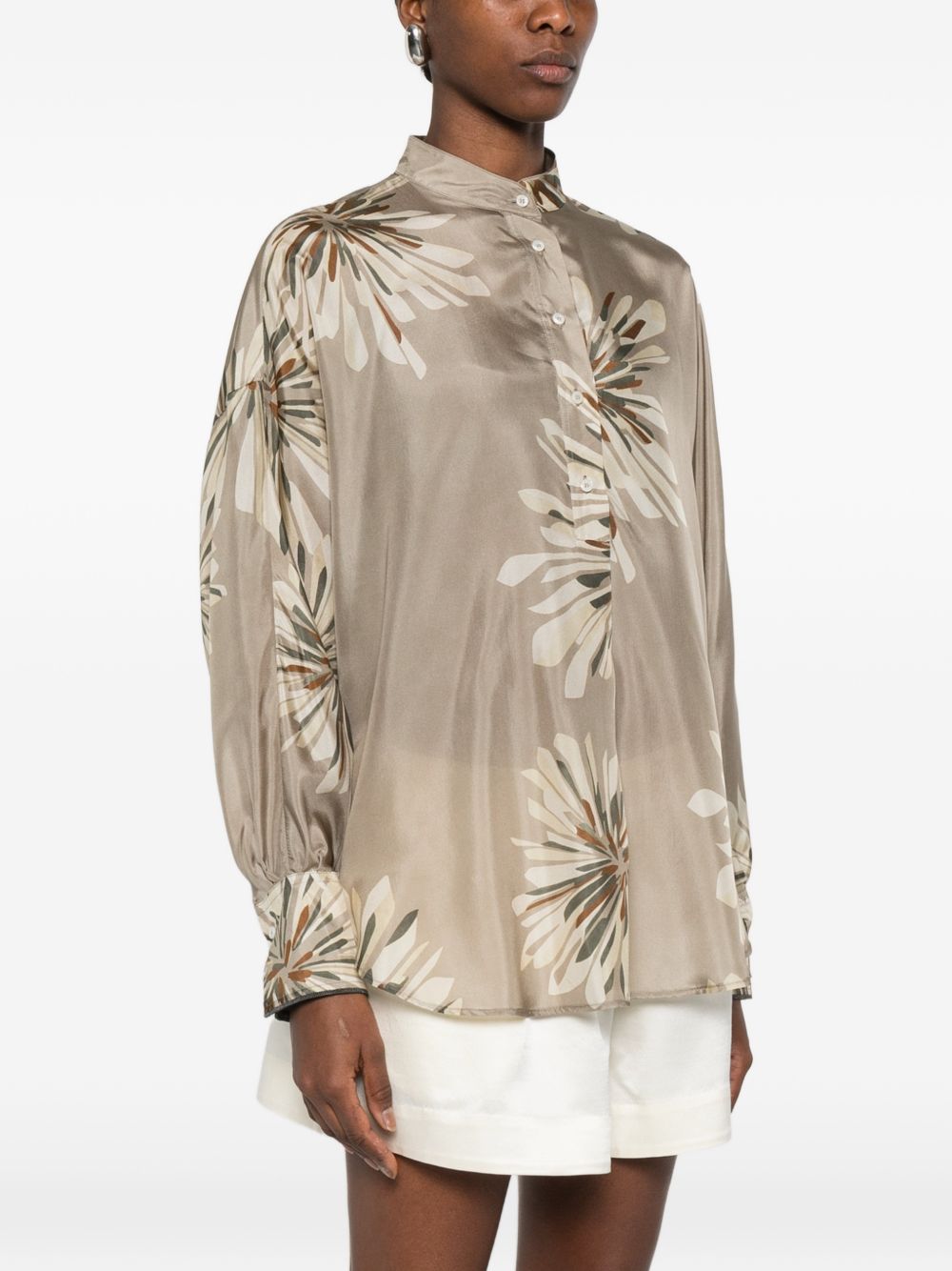 Brunello Cucinelli Women Printed Silk Shirt BRUNELLO CUCINELLI
