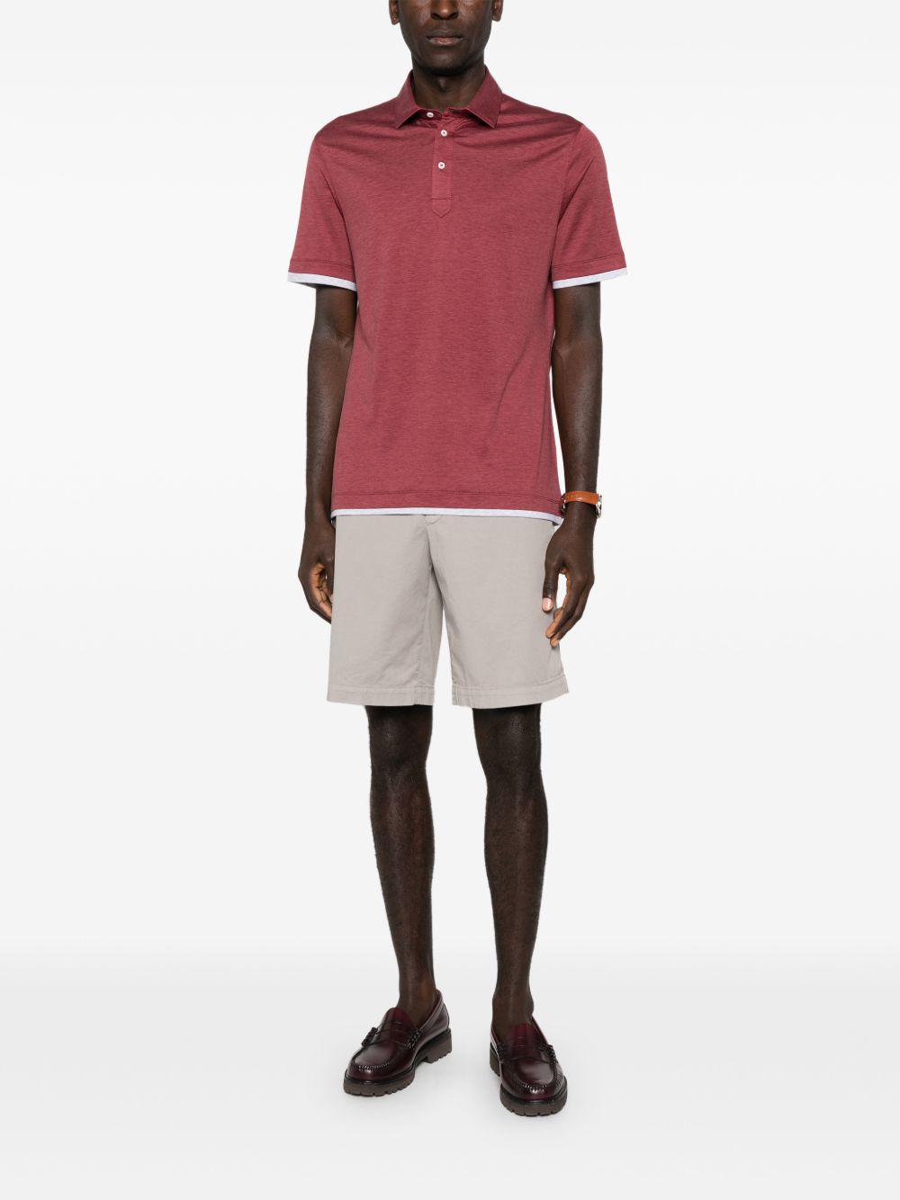Brunello Cucinelli Men Silk And Cotton Polo Shirt BRUNELLO CUCINELLI