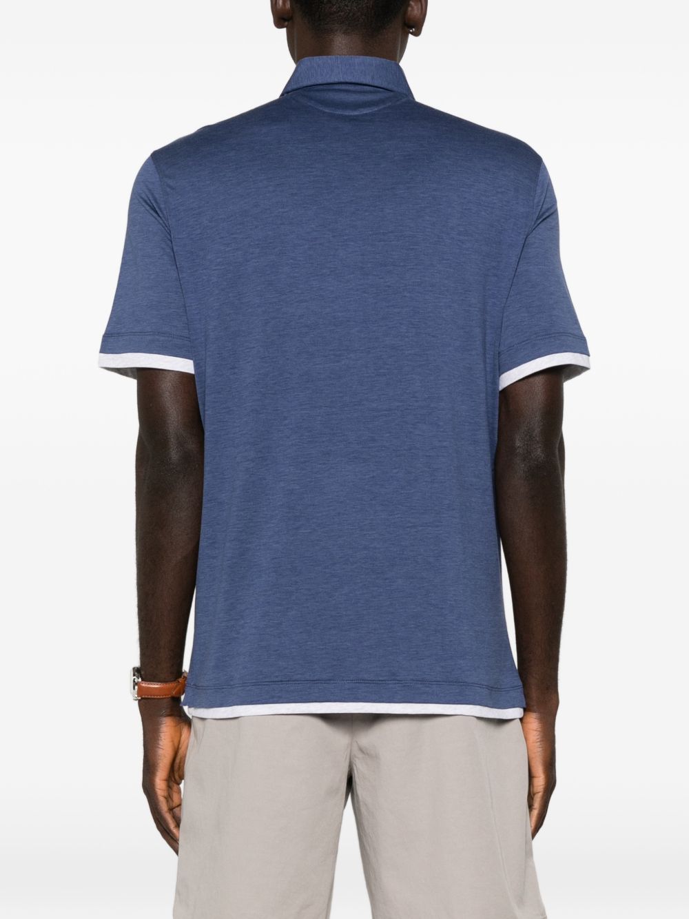 Brunello Cucinelli Men Silk And Cotton Polo Shirt BRUNELLO CUCINELLI