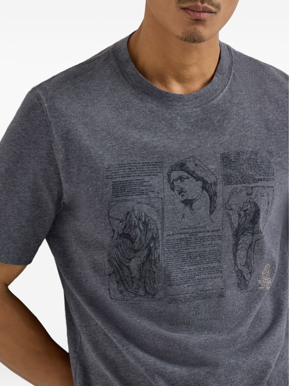 Brunello Cucinelli Men Printed Cotton T-Shirt BRUNELLO CUCINELLI