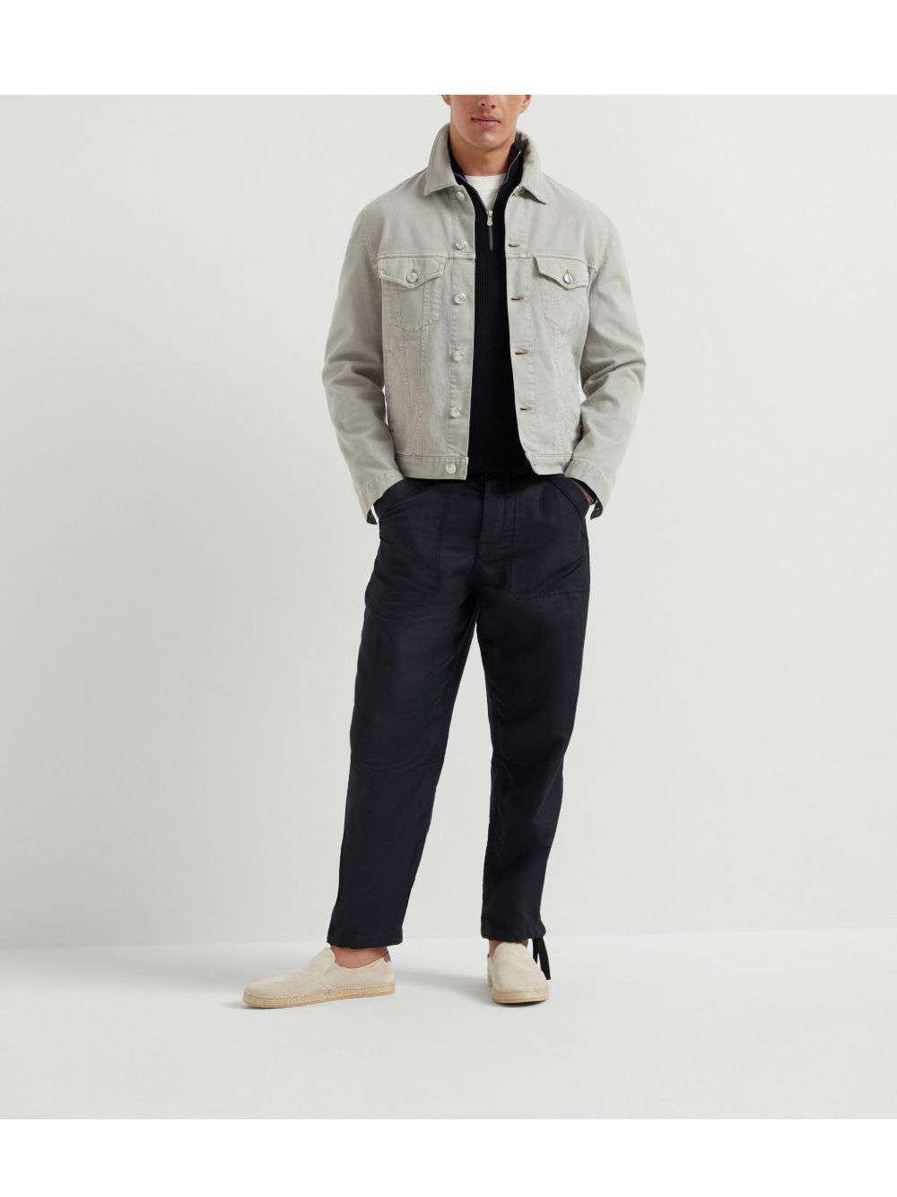 Brunello Cucinelli Men Denim Cotton Jacket BRUNELLO CUCINELLI
