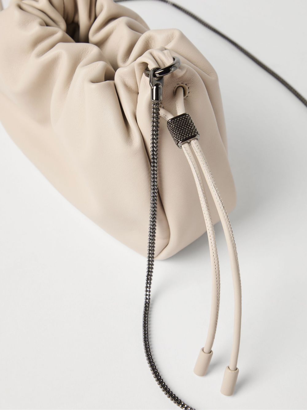 Brunello Cucinelli Women Mellow Mini Leather Bucket Bag BRUNELLO CUCINELLI