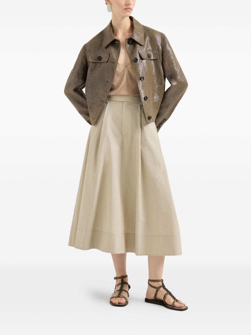 Brunello Cucinelli Women Linen Cropped Jacket BRUNELLO CUCINELLI