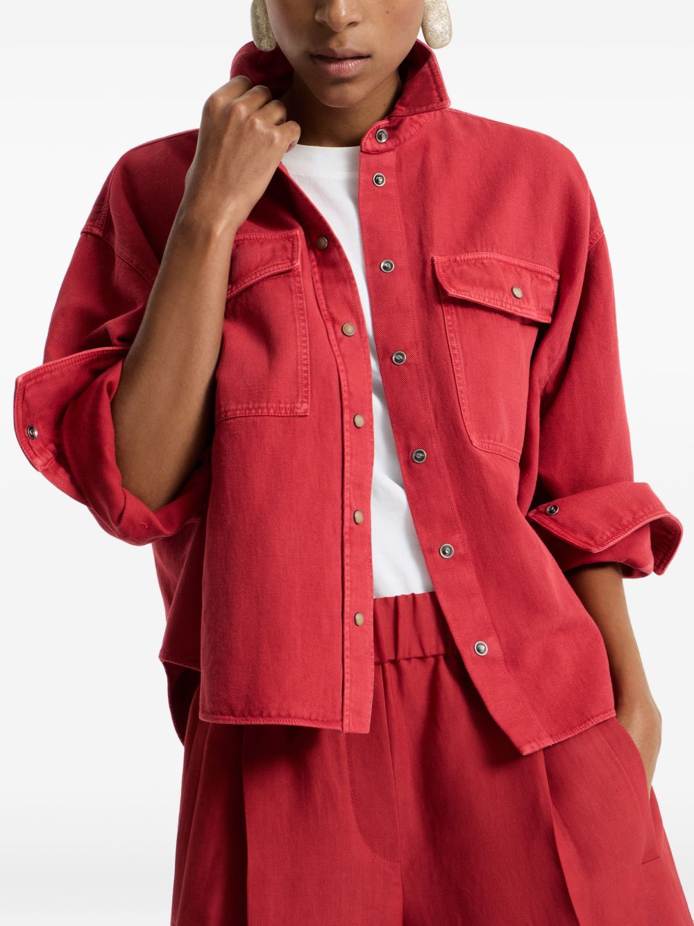 Brunello Cucinelli Women Cotton And Linen Blend Shirt