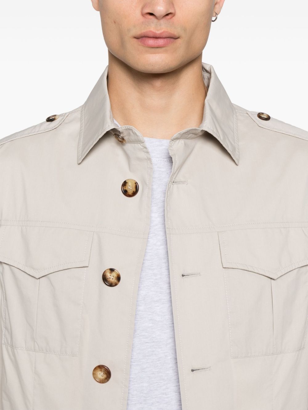 Brunello Cucinelli Men Cotton And Nylon Water-Resistant Jacket BRUNELLO CUCINELLI