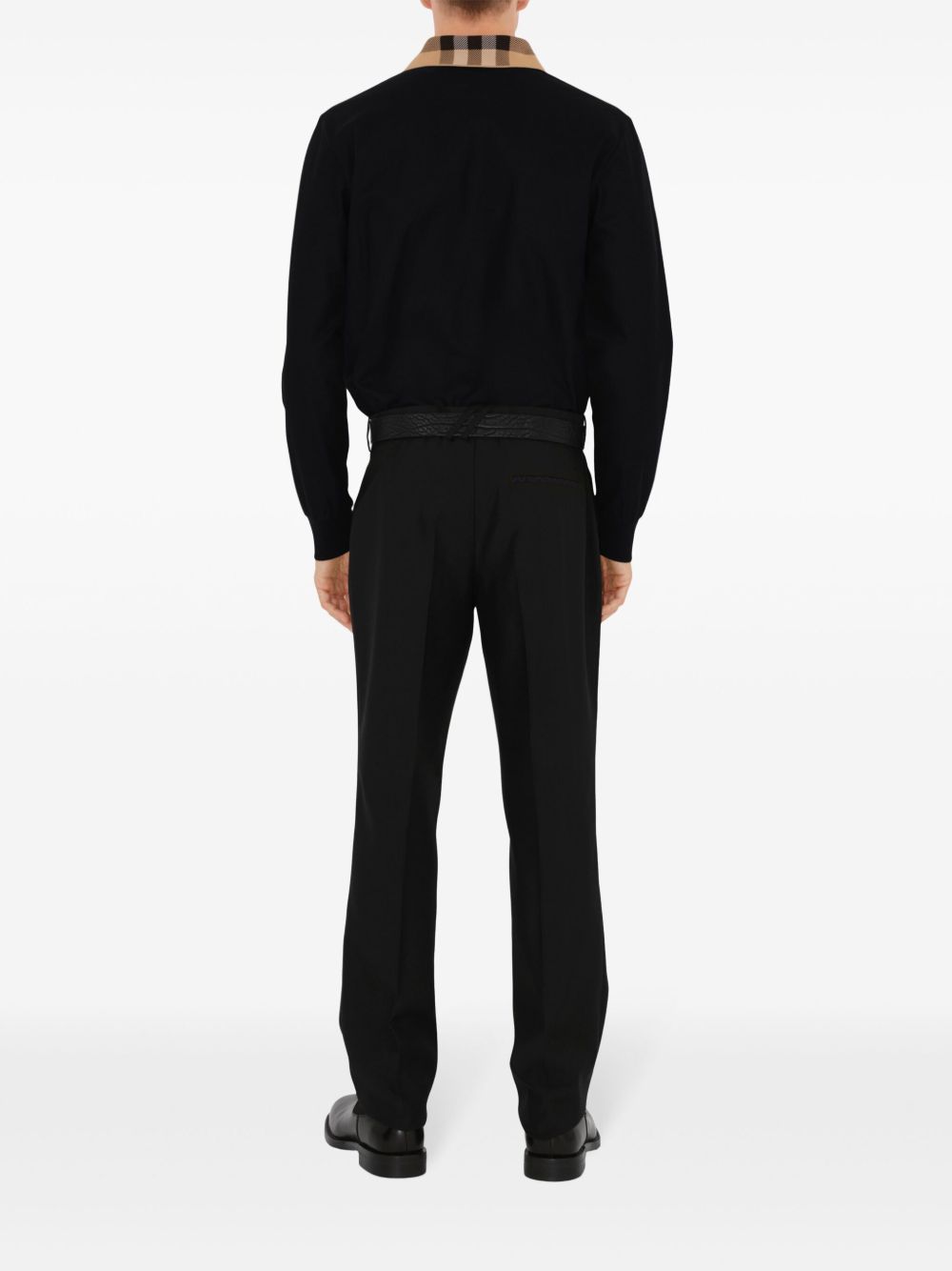 Burberry Men Check Collar Cotton Polo Shirt BURBERRY