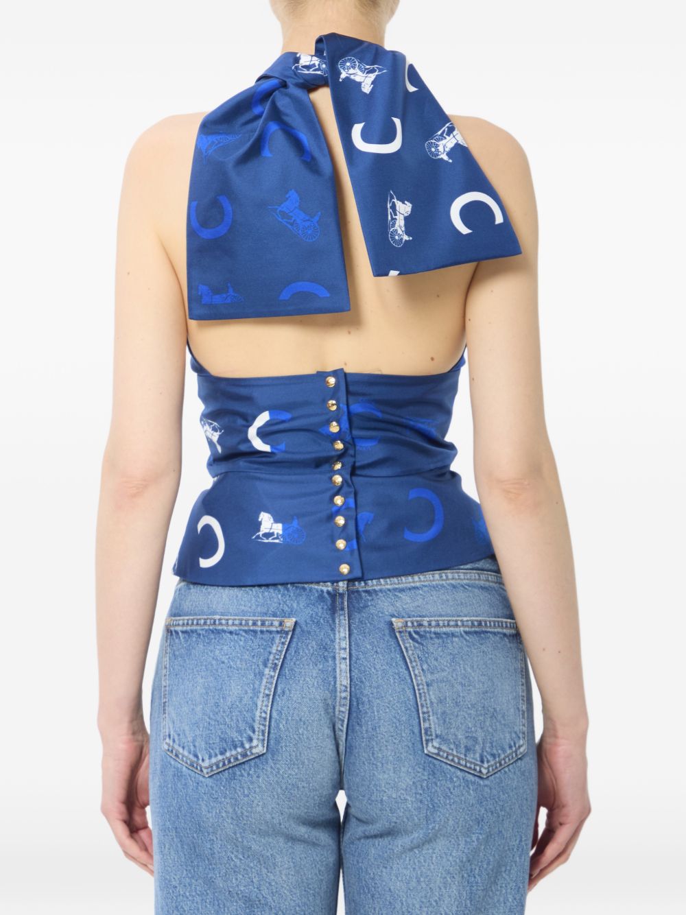 Celine Women Printed Silk Top