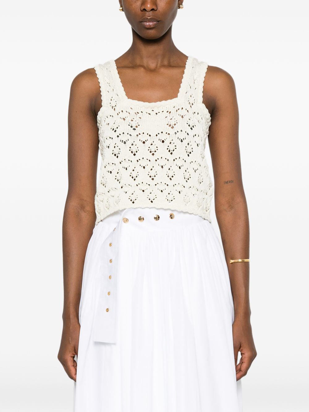 Celine Women Pointelle Cotton Top CELINE