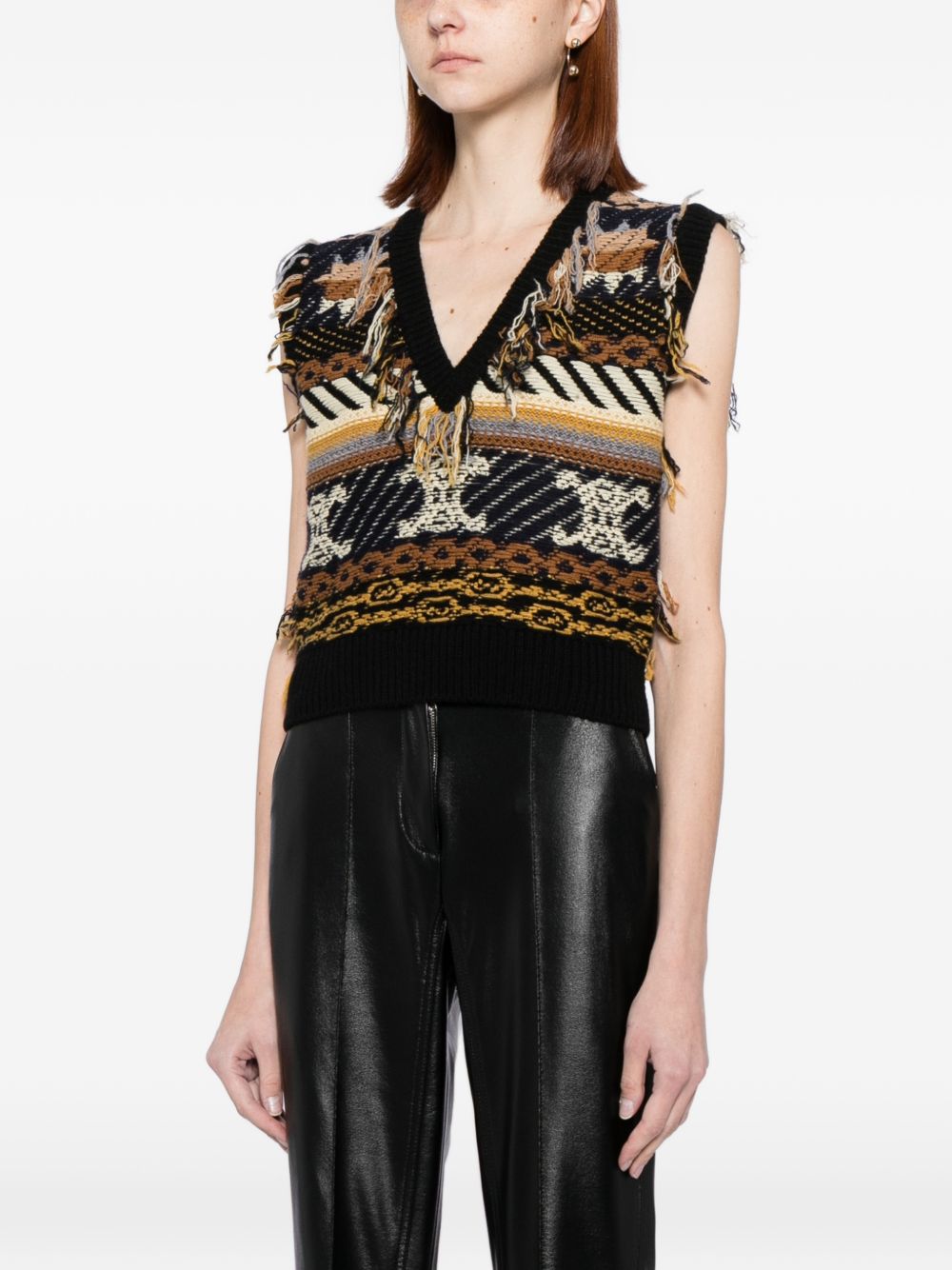 Celine Women Cashmere Jacquard Vest CELINE