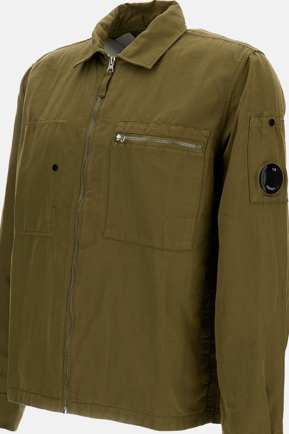 C.P. Company Men Oversized Organic Gabardine Zip-Up Shirt C.P. COMPANY