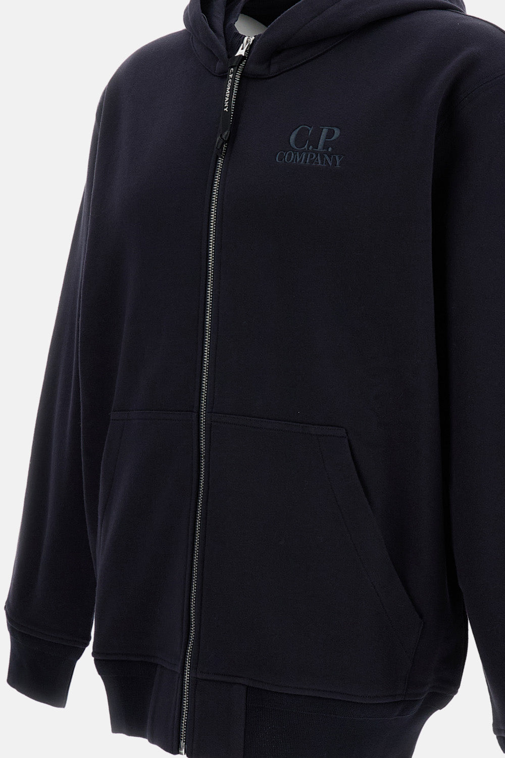 C.P. Company Men Diagonal Raised Fleece Zip Hooded Sweatshirt C.P. COMPANY