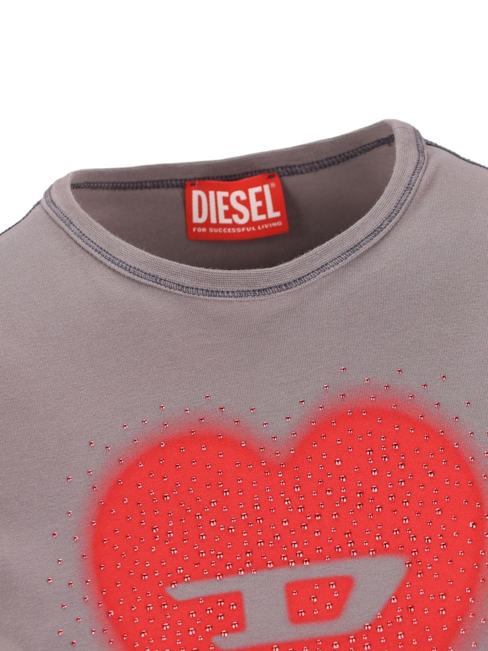 Diesel Women Heart Cotton T-Shirt DIESEL