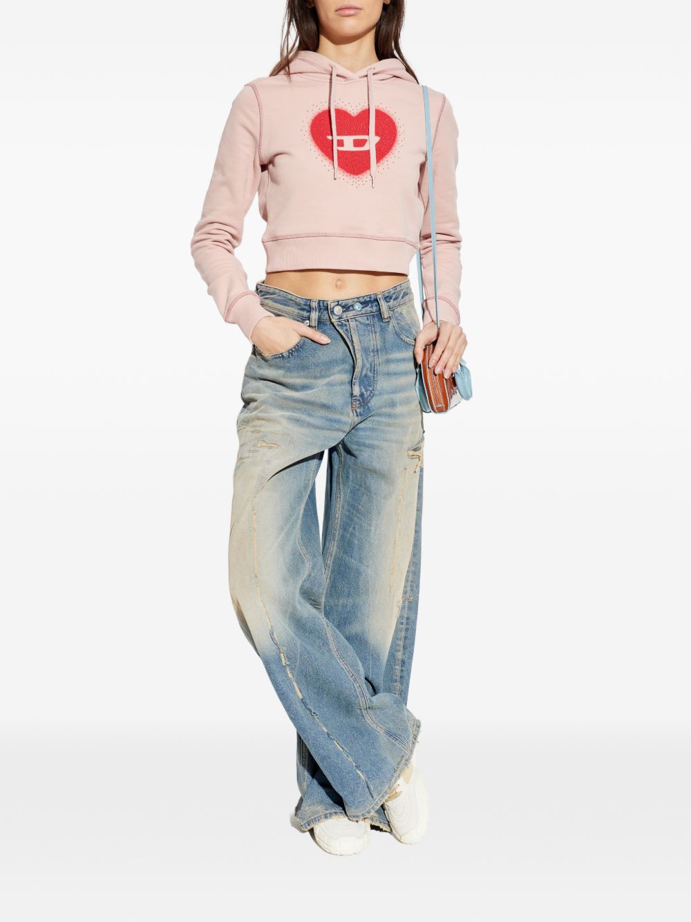 Diesel Women Heart Cotton Hoodie DIESEL