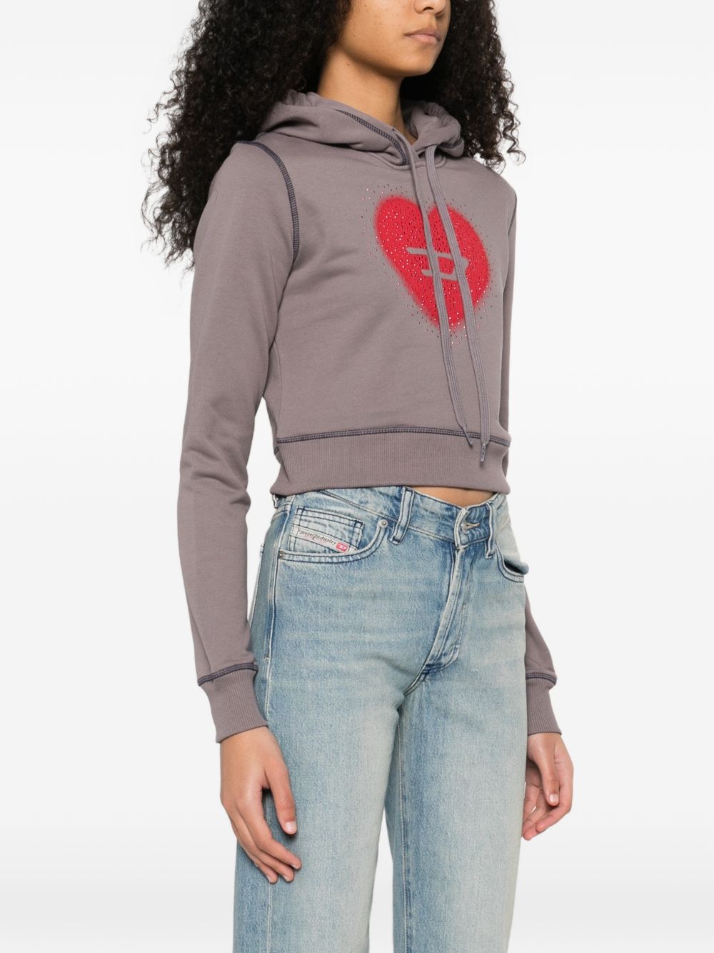 Diesel Women Heart Cotton Hoodie DIESEL