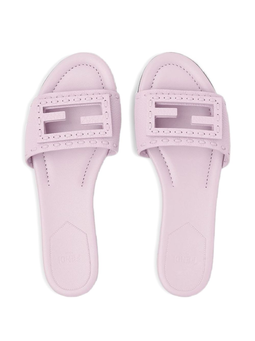 Fendi Women Baguette Leather Flat Sandals FENDI