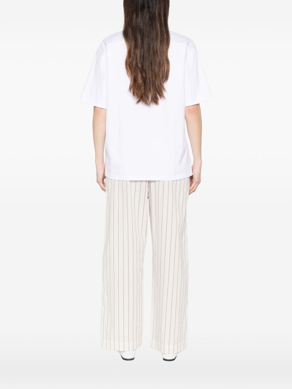 Ganni Women Logo Cotton T-Shirt GANNI