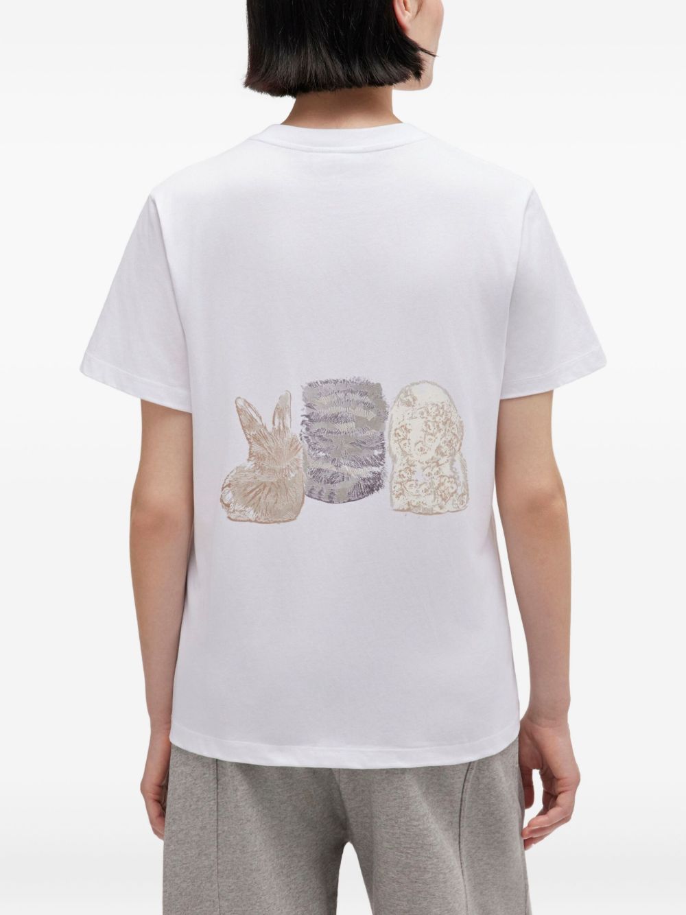 Ganni Women Cute Animals Organic Cotton T-Shirt GANNI